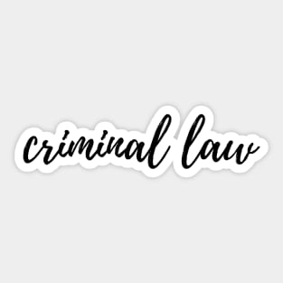 Criminal Law Binder Label Sticker